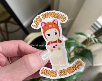 Sonny Angel Stickers | Kawaii for Phone Ipad Laptop Water Bottle Planner Journal Scrapbook | Vinly Glossy Pack | Latte Coffee espresso
