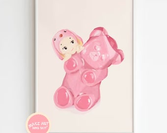 Printable Sonny Angel Poster DIGITAL | Cherub Bunny Earloop  Aesthetic Cute Personal Girlie Girl Gummy Pink Bear Arts