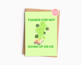 Smiski Greeting Card DIGITAL | Green Funny Cute Guy Printable Couple Relationship Friendship Emotional Support Teacher Appreciation | 5x7