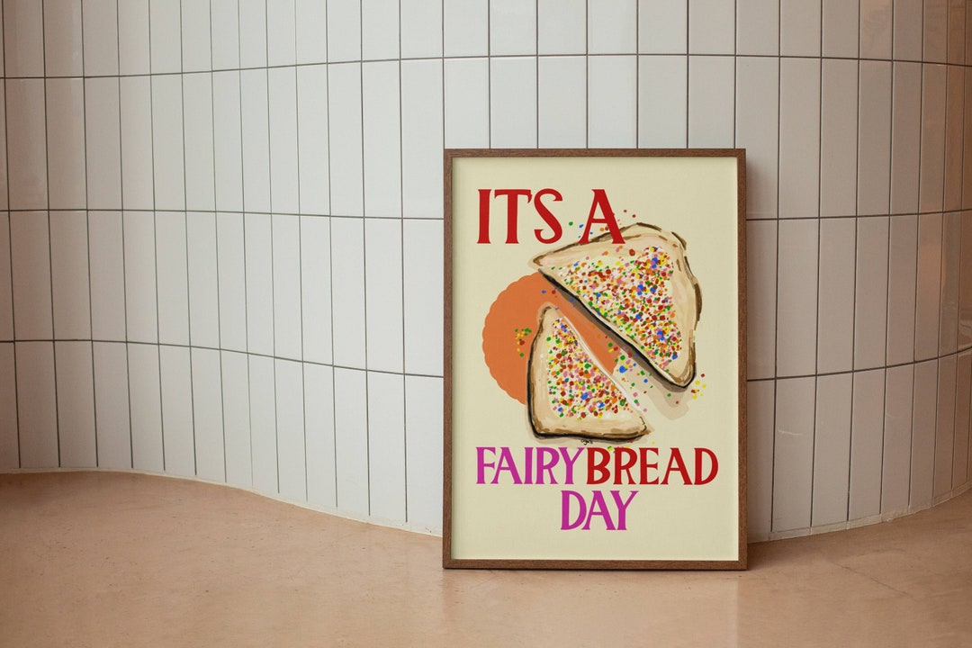 Fairy Bread Day Picture Prints Printable Art Fun Rainbow Kids Funny