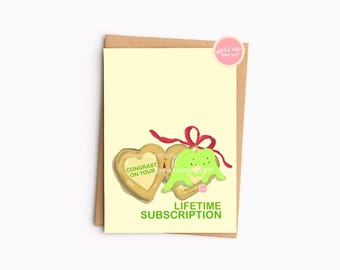 Smiski Greeting Card DIGITAL | Green Funny Cute Guy Printable Couple Relationship Friendship Emotional Support Folded Template DIY 5x7