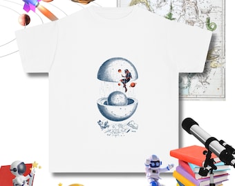 Camiseta juvenil, camiseta "Espacio creativo" para niños, 100 % de las ganancias se destinan a la educación afgana, camiseta de algodón peinado, camiseta de corte cómodo, camiseta de lavado suave, elegante