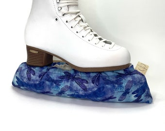 Ice Skate Soakers, Dragonfly Puffy Figure Skate Covers, Stuffed Skate Guard Protector, Towel Dry Prevent Rust, Ice Dance Cute Trendy Style