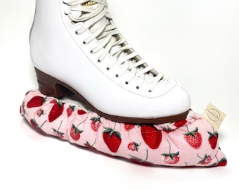 Ice Skate Soakers, Strawberry Puffy Figure Skate Covers, Stuffed Skate Guard Protector, Soft Towel Dry Prevent Rust, Ice Dance Trendy Style