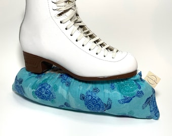 Ice Skate Soakers, Sea Turtle Puffy Figure Skate Covers, Stuffed Skate Guard Protector, Soft Towel Dry Prevent Rust, Ice Dance Trendy Style