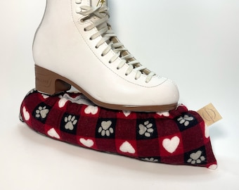 Ice Skate Soakers, Paw Print Heart Puffy Figure Skate Covers, Stuffed Skate Guard Protector, Towel Dry Prevent Rust, Ice Dance Trendy Style