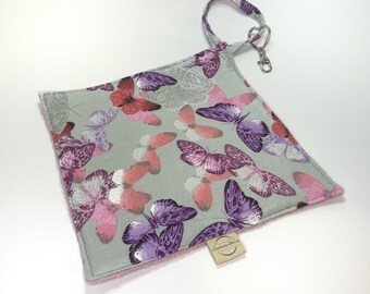 Sport Towel, Ice Skate Drying Towel, Beautiful Butterfly, Tennis Golf Sport Cloth, Keychain Choice, Match with Skate Soakers, Flannel/ Terry