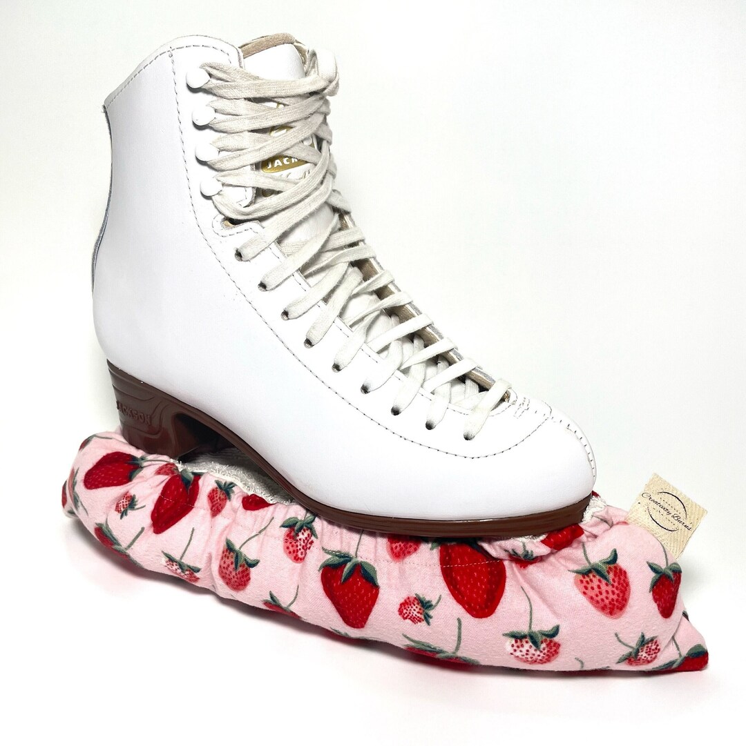 Ice Skate Soakers, Strawberry Puffy Figure Skate Covers