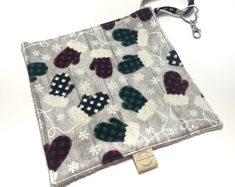 Sport Towel, Ice Skate Drying Towel, Adorable Mittens, Tennis Golf Sport Cloth, Keychain Choice, Match with Skate Soakers, Flannel and Terry