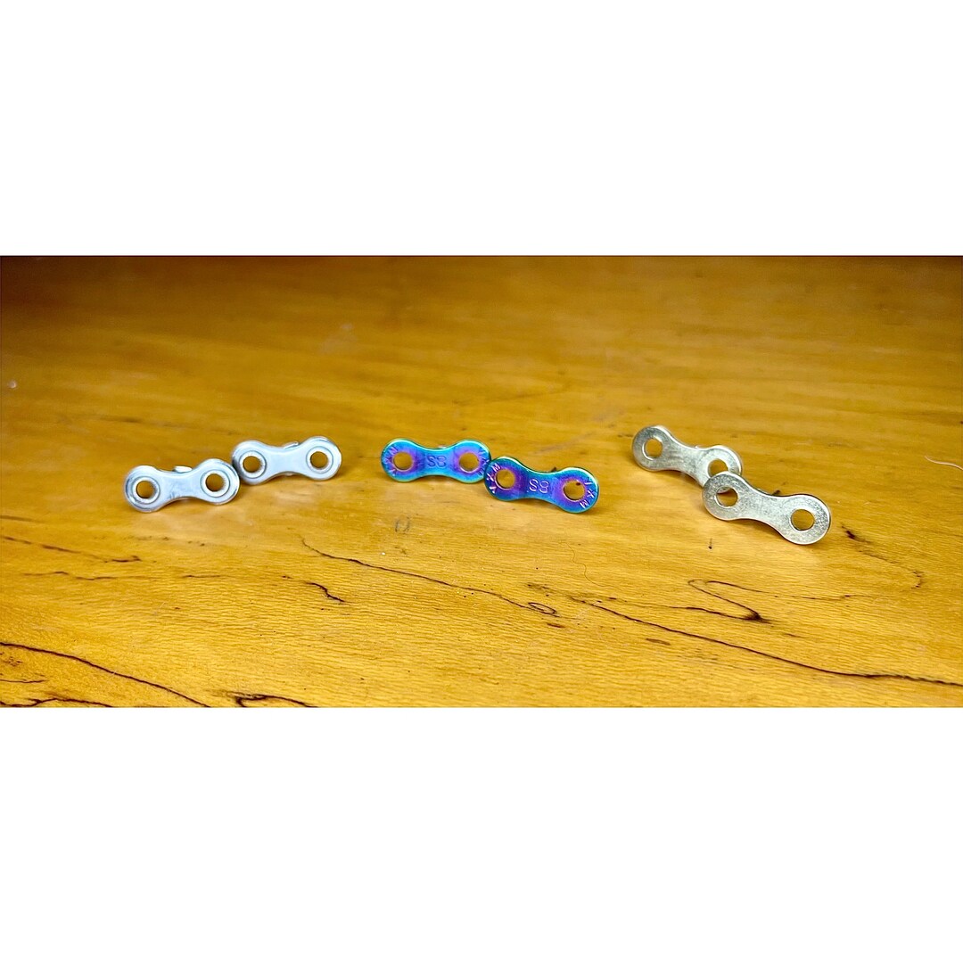 Gold Silver Oil Slick Rainbow Bike Chain Link Post Earrings Etsy