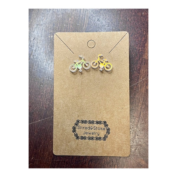 Iridescent Bike Earrings