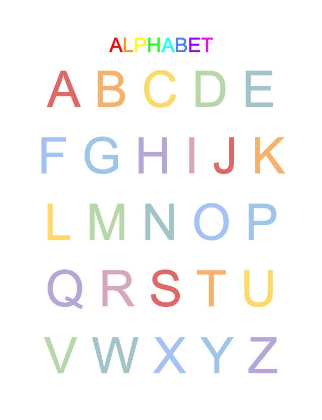 Rainbow Alphabet Poster - Etsy