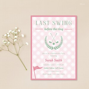 Golf Bachelorette Party Invitation: Last Swing Before the Ring (EDITABLE Template) image 3