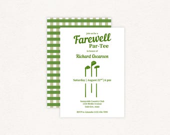 Invitación a fiesta de jubilación de golf: Plantilla editable para fiestas de golf (descarga digital) - The Fairway