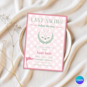 Golf Bachelorette Party Invitation: Last Swing Before the Ring (EDITABLE Template) image 2