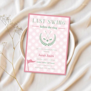 Golf Bachelorette Party Invitation: Last Swing Before the Ring (EDITABLE Template) image 1