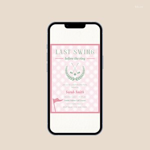 Golf Bachelorette Party Invitation: Last Swing Before the Ring (EDITABLE Template) image 5