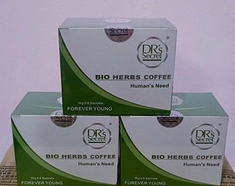 3 Box Drs Secret Coffee 15G x 6 Sachets , Bio Herbs Coffee