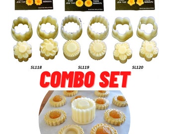 SET OF 3 Combo Offer Pineapple Tart Cutter Tart Mold Linzer Cookies Thumbprint Cookie Cutter Marmalade Cookies Mold Flower Mold