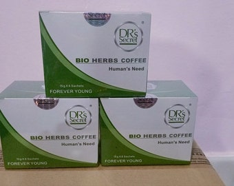 3 boîtes de café bio aux herbes de Drs Secret (hommes) 15 g x 6 sachets Bio Herb Coffee