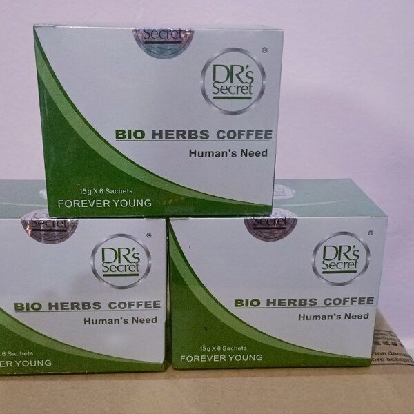 3 boîtes de café bio aux herbes de Drs Secret (hommes) 15 g x 6 sachets Bio Herb Coffee