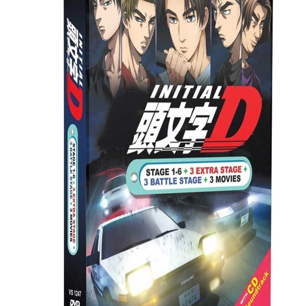 Initial D Complete Stage 1-6 +3 Movie +3 Extra Stage +3 Battle +CD OST Anime DVD English Subtitle & All Region Box Set