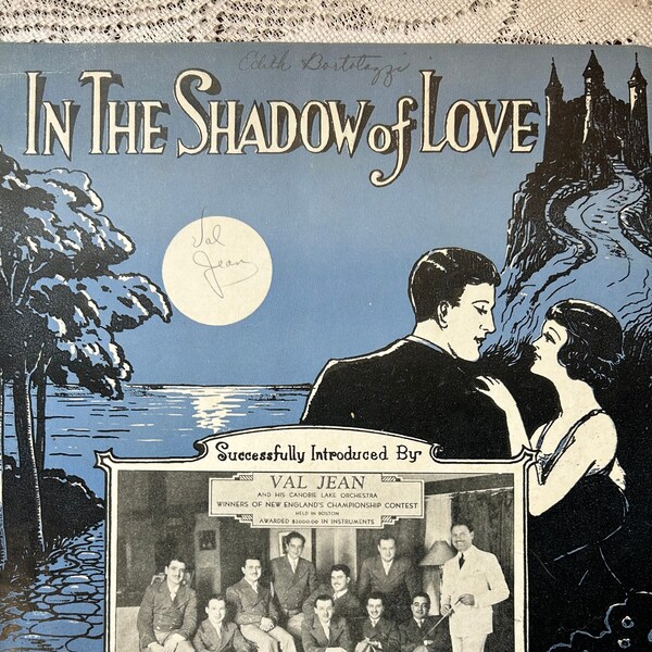 Vintage Sheet Music 1934 In the Shadow of Love, Signed? Val Jean, Boston