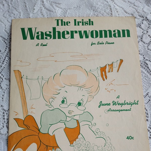 Vintage Musiknoten - 1954 - Die irische Waschfrau - June Weybright - Klavier - Irland