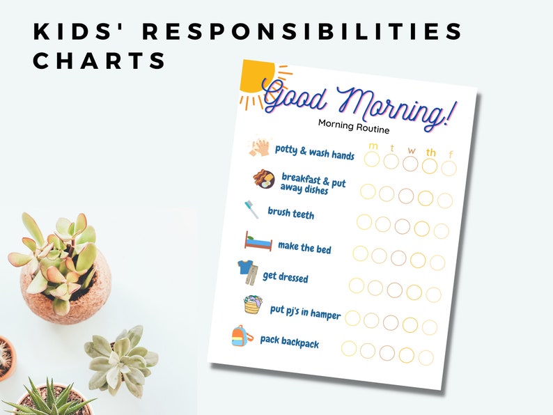 Printable Templates - Kids Responsibilities Charts | Daily Routine ...