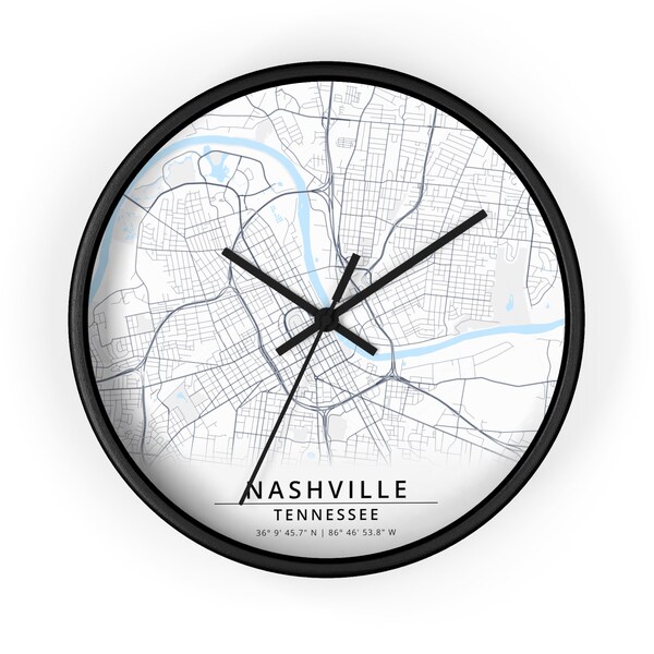 Nashville Map Clock Etsy
