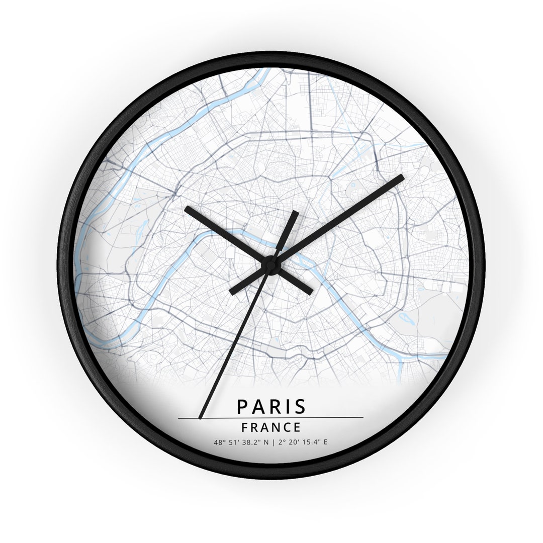 Paris Map Wall Clock, Paris France Clock, Paris Gift, Paris Clock Gift