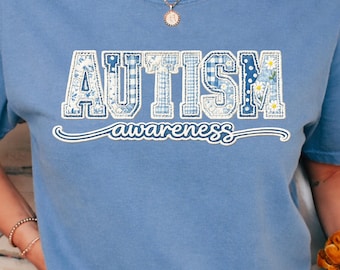Comfort Colors® Autism Awareness Shirt, Neurodiversity Tee, Faux Patchwork Inclusion Shirt, Autism Support Gift, SPED Teacher Shirt, Autism