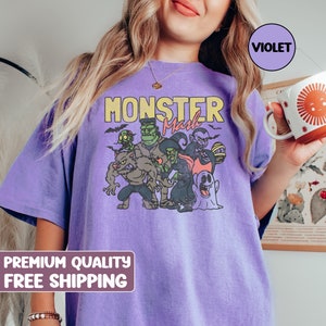 Retro Halloween Comfort Colors shirt, Monster Mash TShirt, Vintage Ghost Halloween t-Shirt, Monster Tee, Retro Fall Top, Fall Shirt