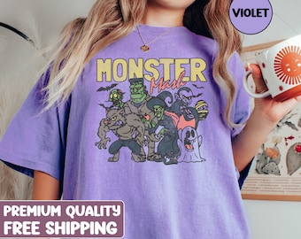 Retro Halloween Comfort Colors shirt, Monster Mash TShirt, Vintage Ghost Halloween t-Shirt, Monster Tee, Retro Fall Top, Fall Shirt