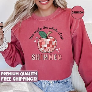 Apple Teacher Shirt, You Make The Whole Class Shimmer, Groovy Retro Teacher Shirt, Cute Teacher, Back To School, Teacher Appreciation Gift