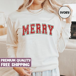Christmas long sleeve shirt, Merry Christmas shirt, Christmas Shirt for Women, Christmas Crewneck, Holiday Sweater, Christmas Gift