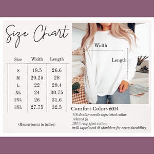May include: Size chart for a long-sleeved shirt with measurements in inches. The chart shows sizes S through 3XL with corresponding width and length measurements. The shirt is described as 7/8 double-needle topstitched collar, relaxed fit, 100% ring spun cotton, twill taped neck & shoulders for extra durability.