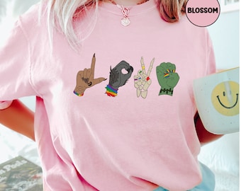 Comfortkleuren, Halloween Monster Love-shirt, LGBTQ-halloweenshirt, grappige Halloween-shirts, Gay Halloween, LGBTQ Pride-shirt, LGBTQ-liefde