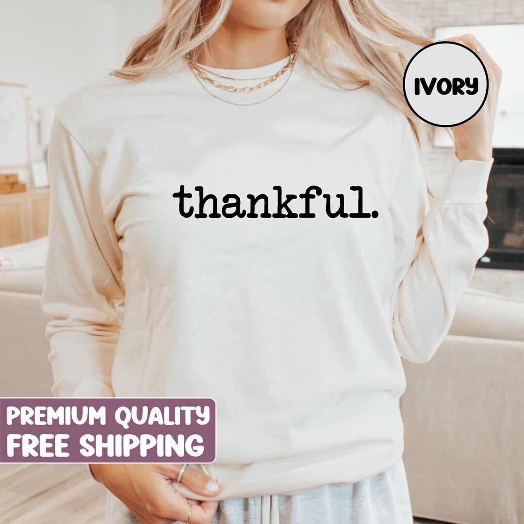 THANKFUL Round Neck Long Sleeve Knit Top main image 1