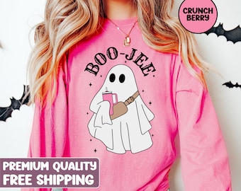 Halloween Ghost long sleeve shirt, Boo Jee Shirt, Boo Shirt, Spooky Ghost long sleeve, Spooky Season Ghost, Spooky Vibes, Halloween Gifts