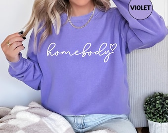 Bluza Homebody cozy Comfort Colors®, luźny okrągły dekolt, wygodna bluza, modne swetry damskie, luźna bluza, koszulka Homebody,