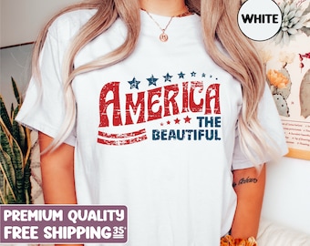 Retro America Shirt, America The Beautiful, 4th Of July Shirt, Fourth Of July, Patriotic USA Gift, Unisex Graphic Tee