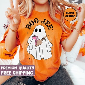 ハロウィン ゴースト T シャツ、ブージー シャツ、ブー シャツ、不気味なゴースト T シャツ、不気味な季節のゴースト シャツ、不気味な雰囲気のシャツ、ハロウィン ギフト