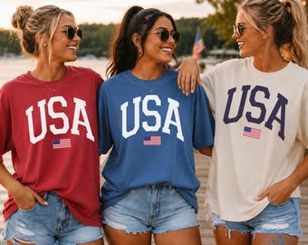 Comfort Colors Usa Flag Tee, USA Flag long sleeve Shirt, 4th of July Shirt, Big USA, USA Comfort Colors Shirt, Usa Comfort Colors Tee