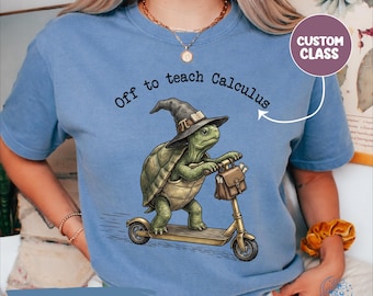 Comfort Colors® Funny Teacher Life Shirt,Off to teach math,  Back To School Gift, Custom math shirt