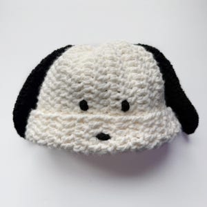 Thick Snoopy Pup Winter Hat with Ears Handmade Crochet Gift