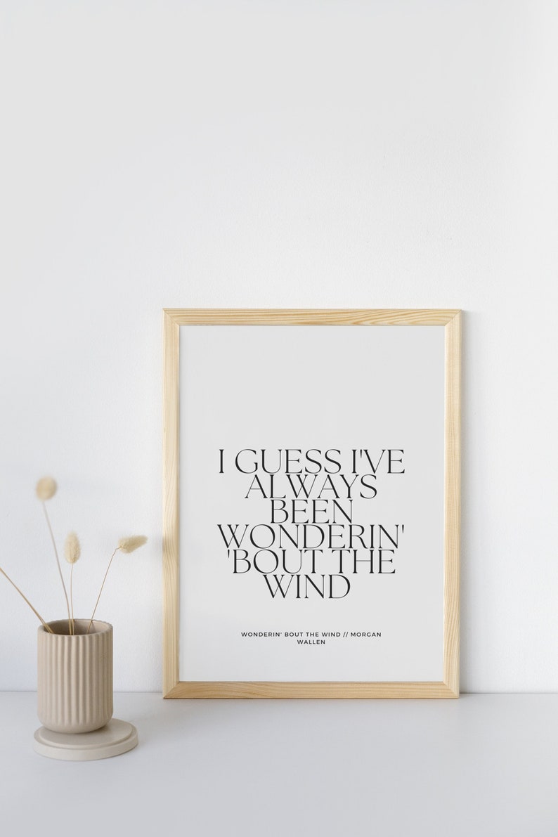 WONDERIN' Wallen Lyrics Digital Printable Wonderin' Bout the