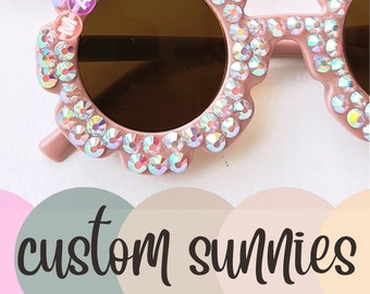 Personalized Kid Sunglasses, Rhinestone Toddler Gift, Bedazzled Custom Sunglasses for Baby, Beach Wear for Kid, Birthday Gift, Name Glasses