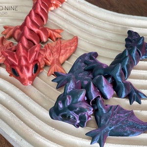 Tiny Crystal Dragon, Articulated Mini Dragon, Baby Dragon, Mini Wyvern, Party Favors, Stocking Stuffer, Fidget Toy, Goodie Bags, Fun Gift