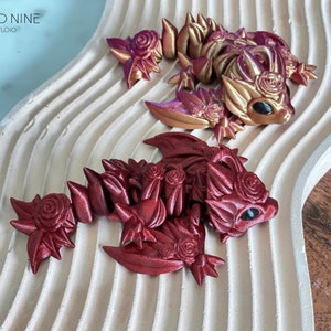 Tiny Rose Dragon, Articulated Dragon, Baby Dragon, Baby Rose Dragon, Party Favors, Stocking Stuffer, Fidget Toy, Goodie Bags, Fun Gift